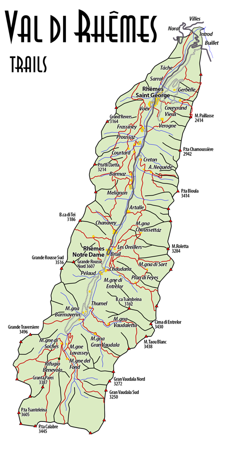 Val di Rhemes - Trails and footpaths